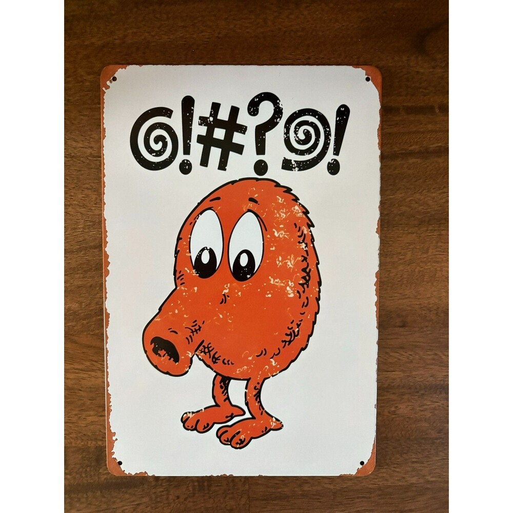 Qbert Classic Arcade Game Character Vintage Style Metal Tin Sign - 12x8